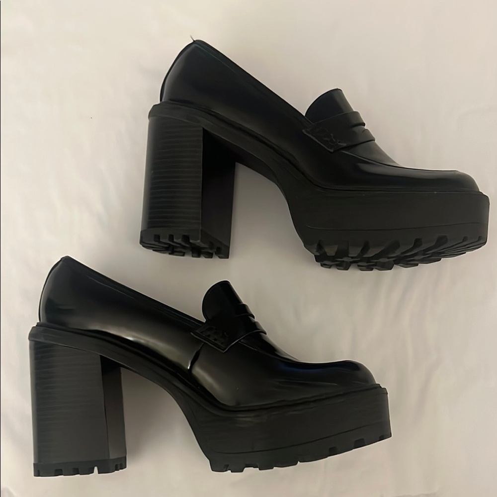 Black Platform Loafers - Picture 3 of 4